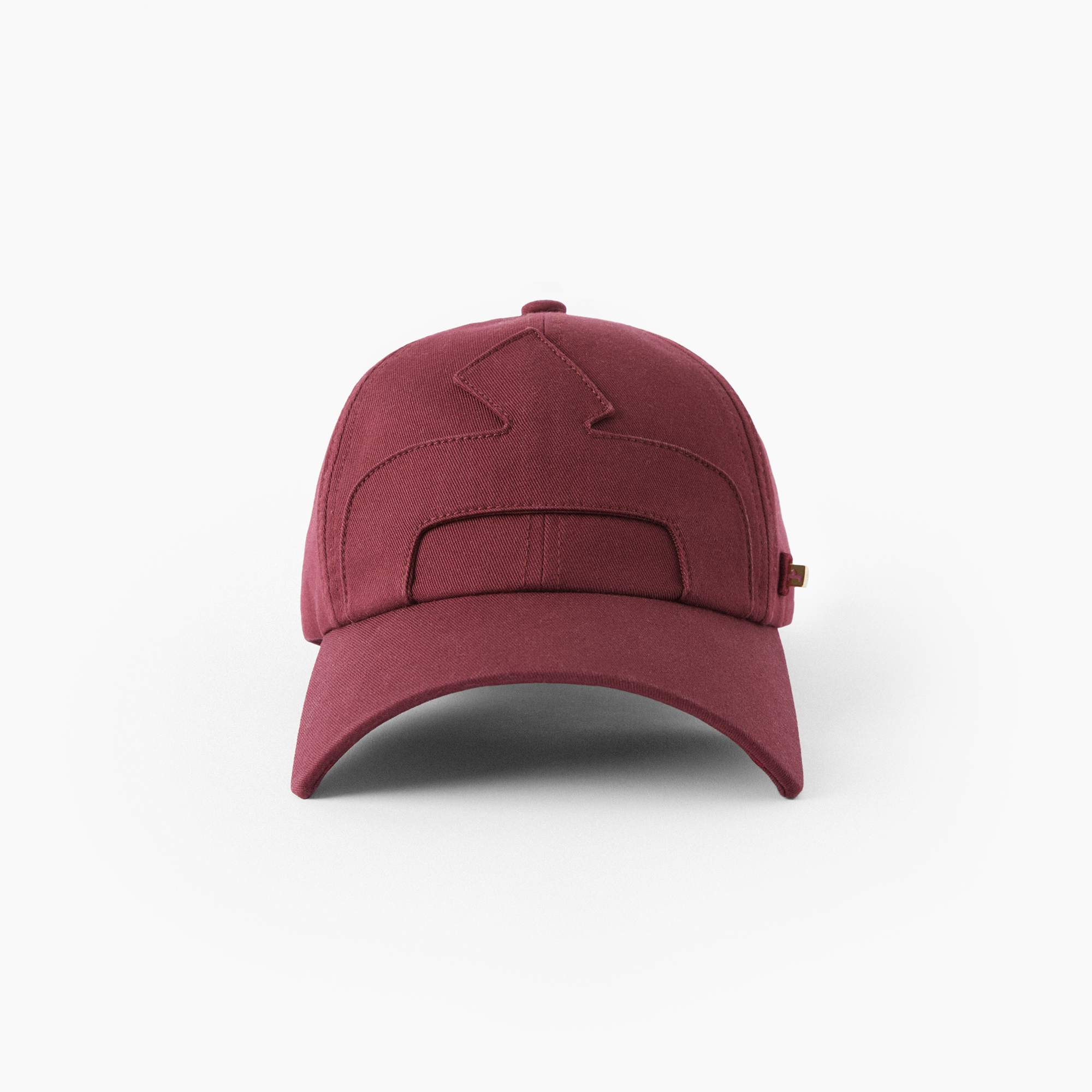 Cotton Tile-Patterned Brim Baseball Cap