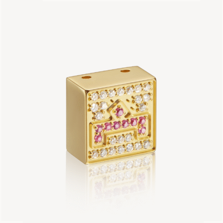 Gold Hat Accessory Inlaid with colored gemstones