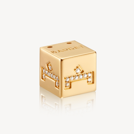 Gold Hat Accessory Inlaid with natural diamond, with Square Logo