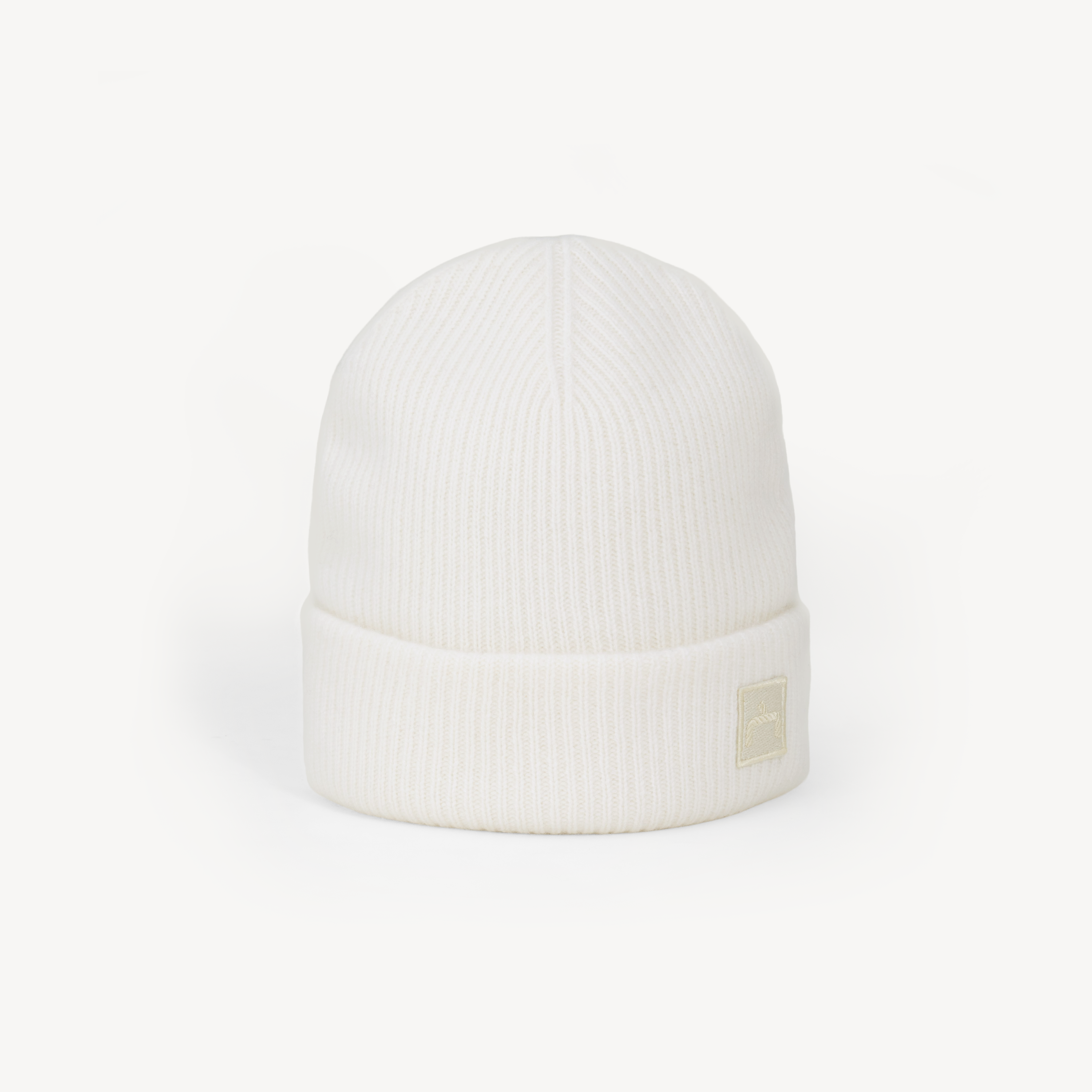 Cashmere Knit Beanie with Embroidered Logo on side