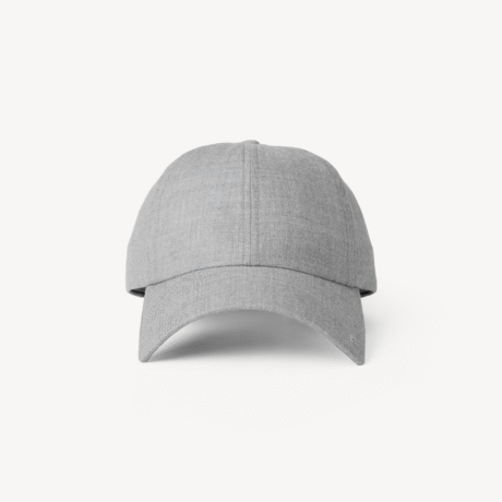 Hand-Stitched Logo Cashmere Tiled Eave Cap with Coffered Crown Detail