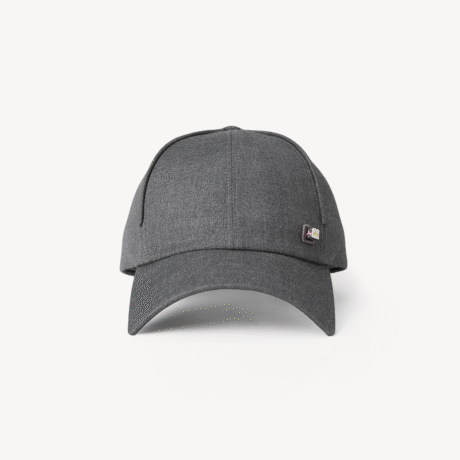 Baseball Cap in Virgin Wool with Crossed Inlay Detail on the Crown